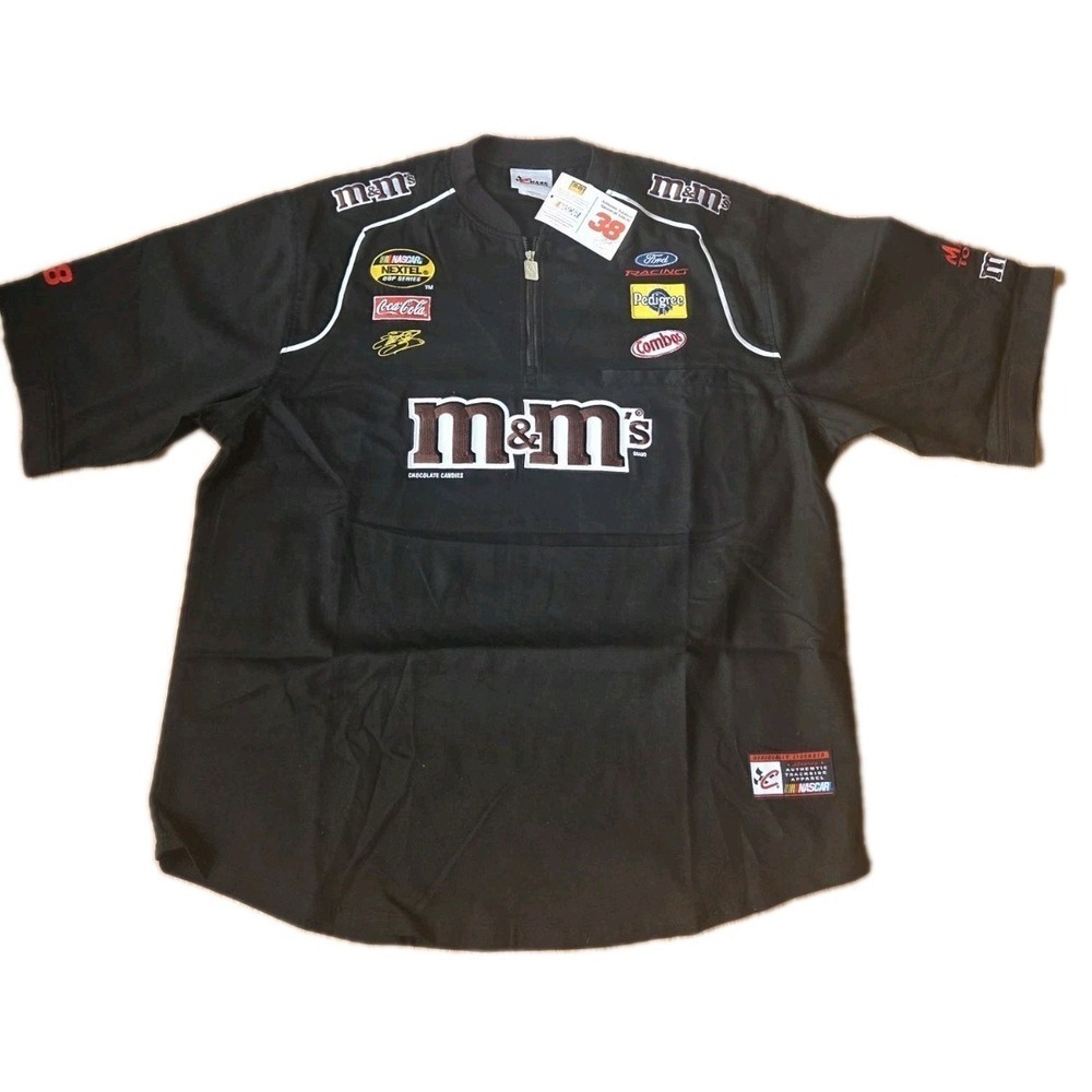 NASCAR VTG Elliot Sandler Pit Shirt NWT #38 Sz L Chase Authentics
